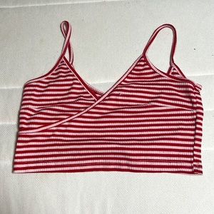 ROMWE striped V cut crop tank